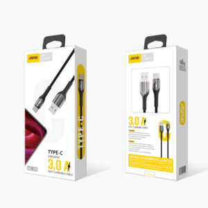 Aspor AC10 1M 3A Type C LED Nylon Cable