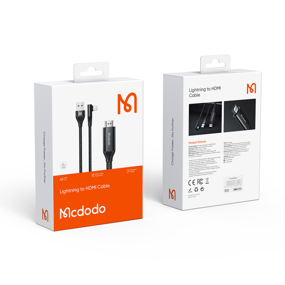 Mcdodo Lightning to HDMI Cable 2Mtr. CA640 Finefix Kw