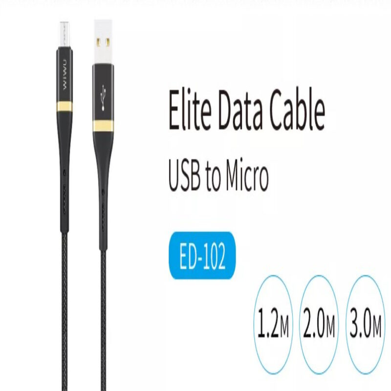 WiWU Elite Data Cable USB To Micro ED102 Finefix Kw wiwu-elite-data-cable-usb-to-micro-ed102-finefix-kw