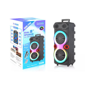 NDR-F88 8 inch X 2 Bluetooth Speaker with Wired Microphone & Remote
