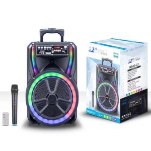 MD10-12 12 inch Bluetooth Speaker with Wireless Microphone and Remote Control Large Woofer Portable Wireless Trolley Outdoor